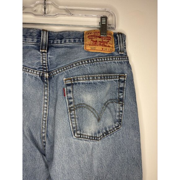 LEVI'S 505 Regular Fit 34x30 Mens Denim 5-Pocket Stretch - Picture 3 of 8